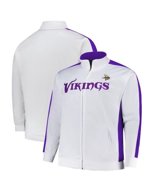 Fanatics Men's Blue Minnesota Vikings Big Tall Tricot Full-zip Track Jacket