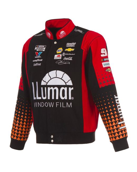 JH Design Black/red Chase Elliott Llumar Full-snap Twill Uniform Jacket for men
