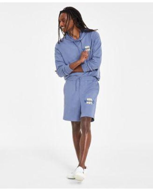 Boss Blue Hugo By Logo Hoodie Shorts for men