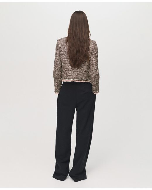 Mango Brown Pocket Tweed Jacket