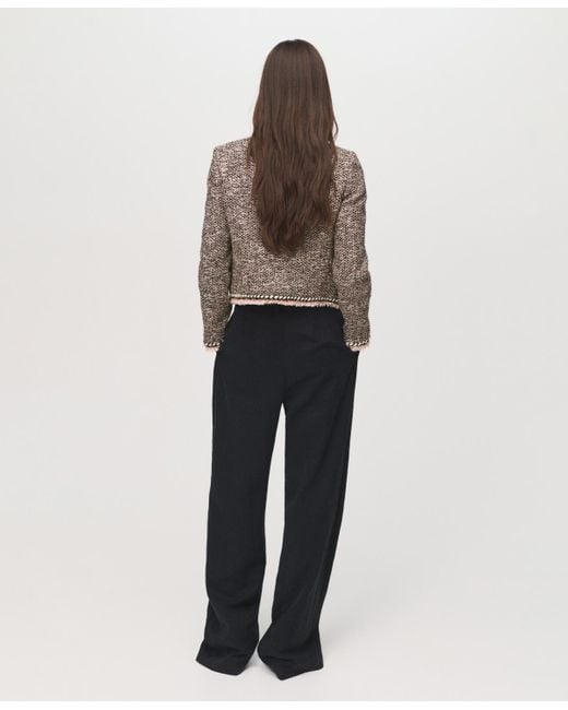 Mango Brown Pocket Tweed Jacket