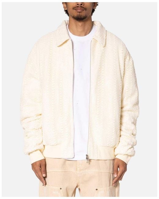 MNML Natural Crochet Bomber Jacket for men
