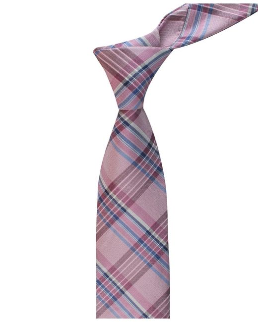 Tommy Hilfiger Purple Plaid Pattern Tie for men