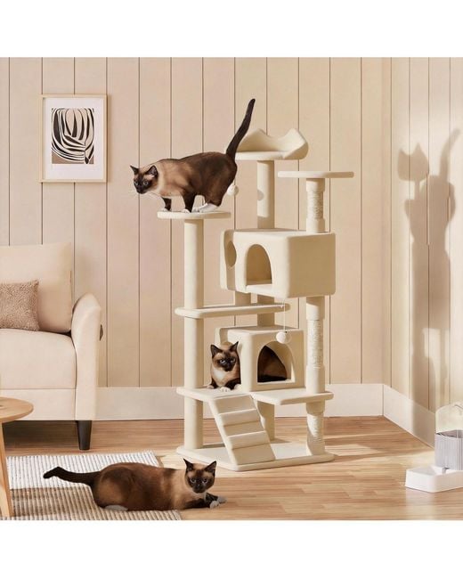 Aronkl Metallic Multi-level Cat Tree Tower