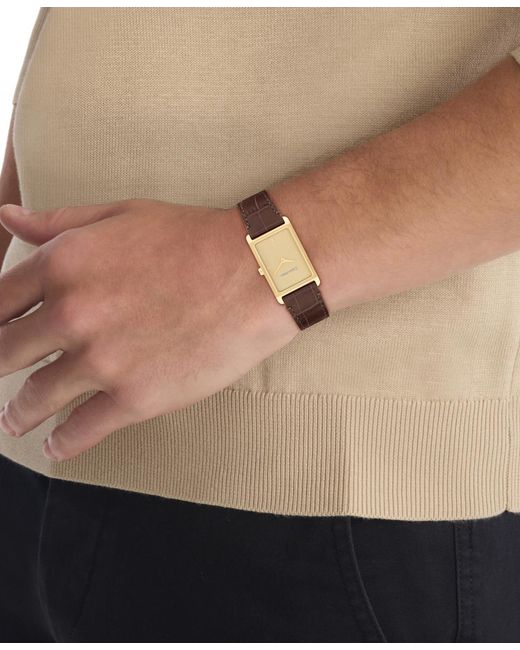 Calvin Klein Natural Dapper Leather Strap Watch for men