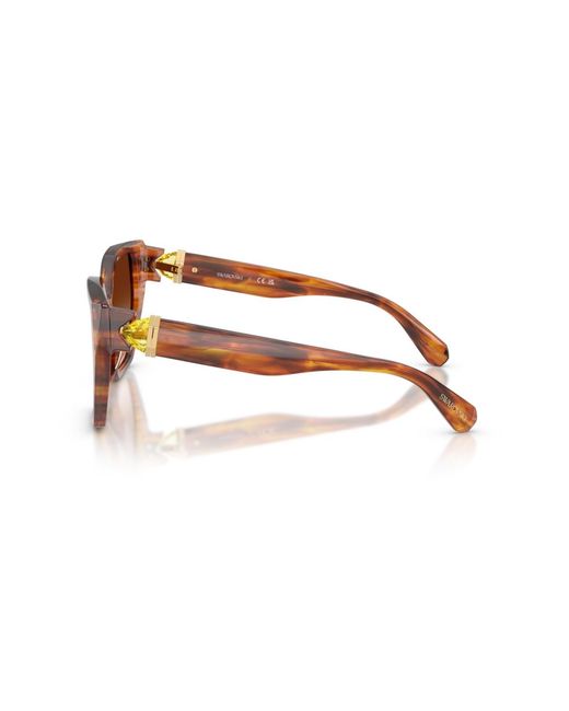Swarovski Brown Geometric Sunglasses