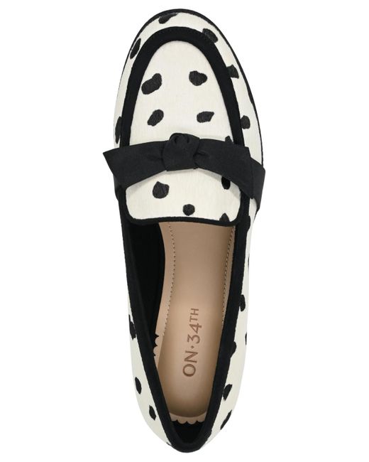 On 34th Black Kasandra Bow Loafers