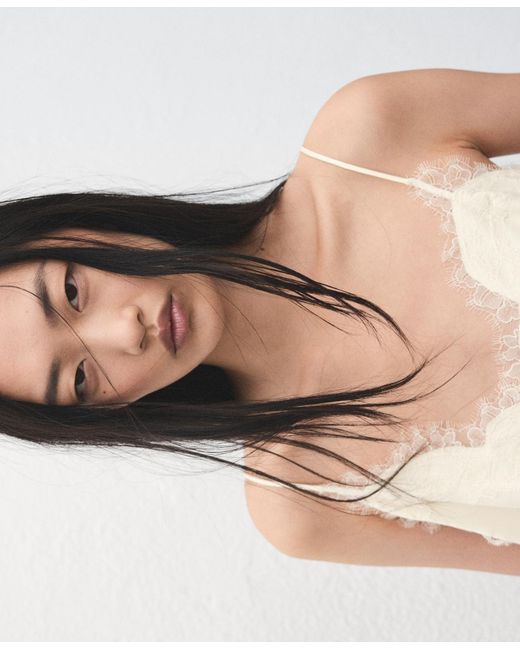 Mango White Lace Top