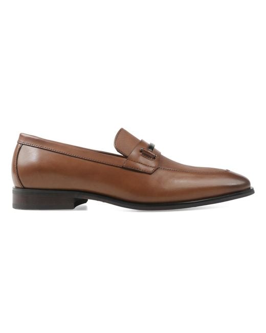 Alfani Jennerr Genuine Leather Bit Slip On Loafers in Brown  display picture 1
