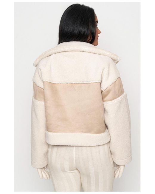 JLUXLABEL Natural Suede And Sherpa Jacket