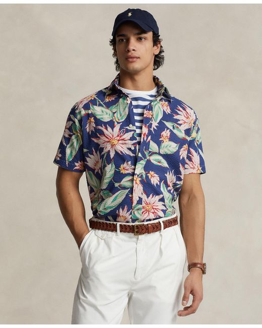 Polo Ralph Lauren Classic fit Floral Seersucker Shirt in Blue for Men Lyst