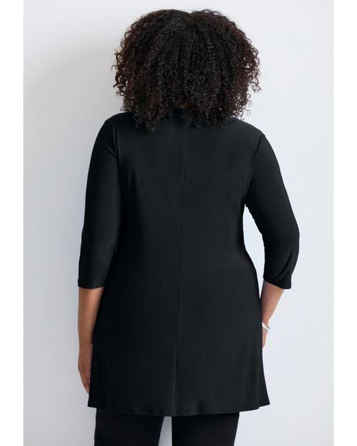 Avenue Black Plus Size Ring Detail Tunic Top