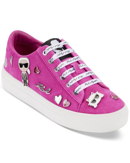 Karl Lagerfeld Pink Cate Pins Lace-up Low-top Sneakers
