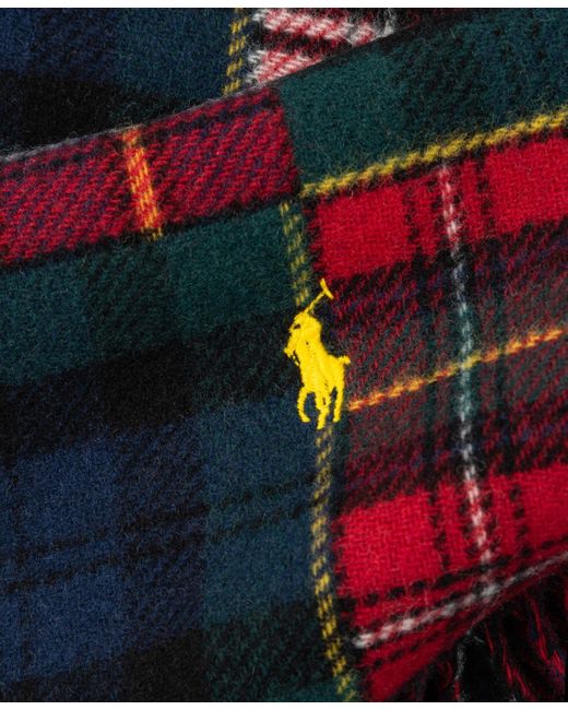 Polo Ralph Lauren Red Patchwork Plaid Scarf for men