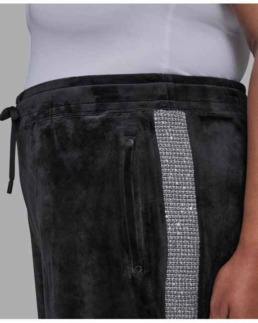 Karl Lagerfeld Black Plus Size Side Tweed Trackpants