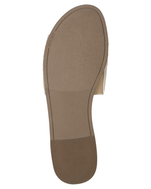 DKNY White Winslet Slide Flat Sandals