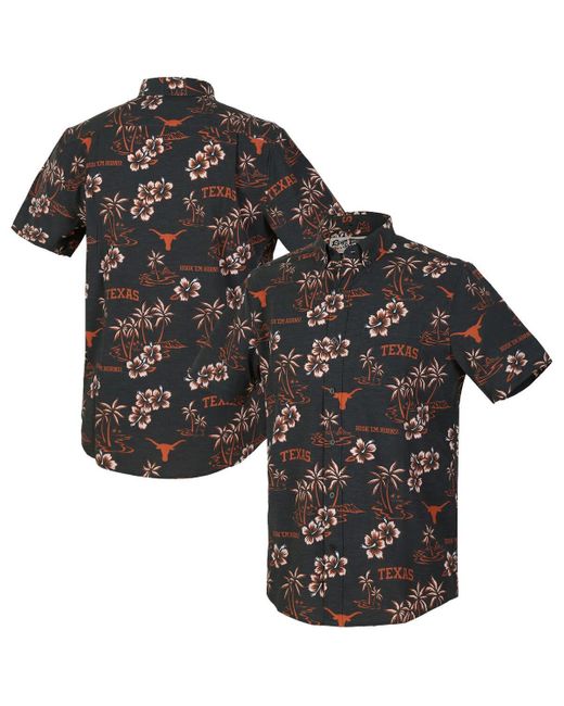 Reyn Spooner Black Texas Longhorns Kekai Classic Tri-blend Button-down Shirt for men