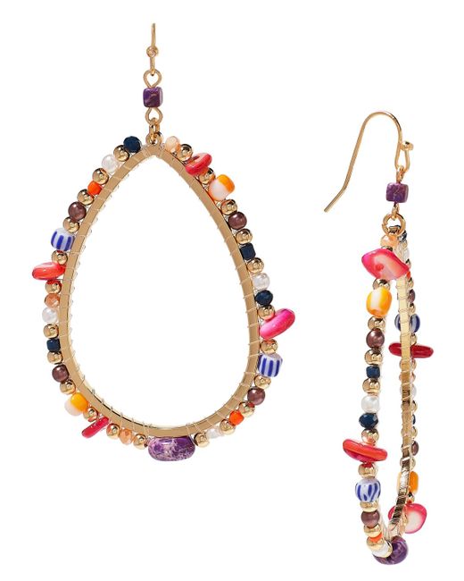 Style & Co. Multicolor Mixed Bead Open Drop Statement Earrings
