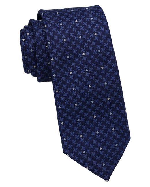 Karl Lagerfeld Blue Geometric Pattern Classic Tie for men
