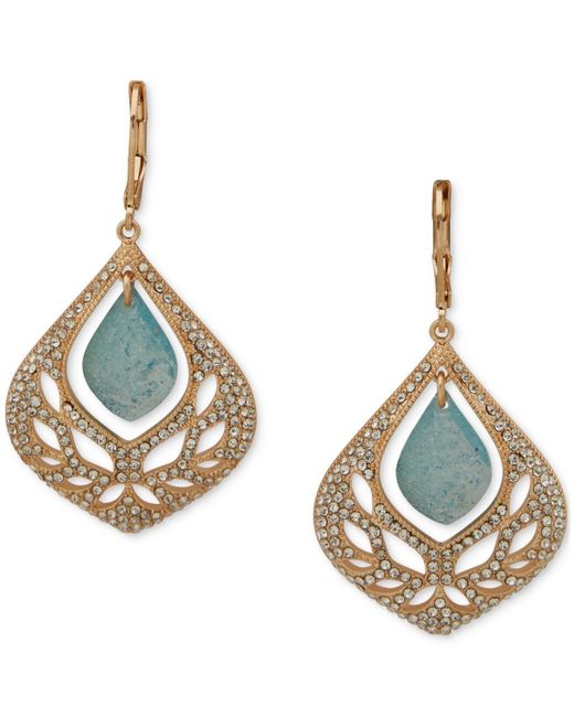 Lonna & Lilly Blue Open Stone Branch Drop Earrings