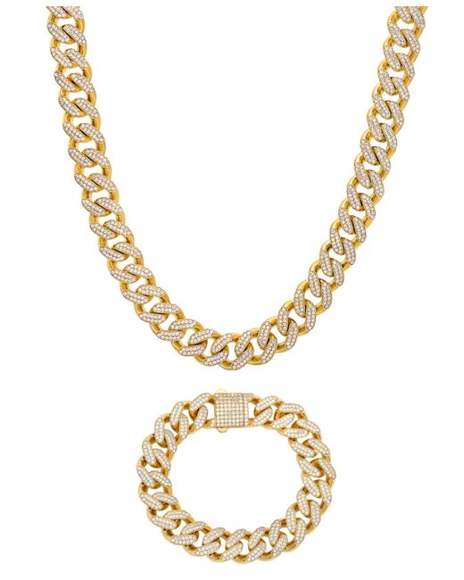Macy's Metallic Cubic Zirconia Curb Link 24" Chain Necklace for men