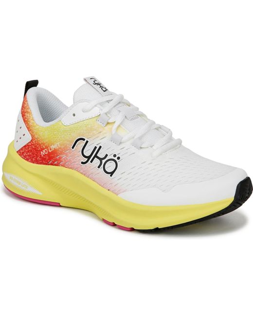 Ryka Premium White No Limit Lace Up Cross Training Sneakers
