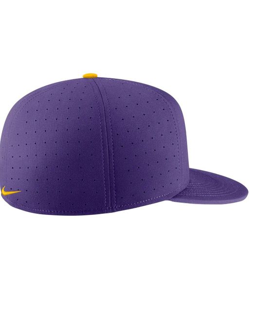 Men's Nike Purple LSU Tigers Aero True Baseball Performance Fitted Hat