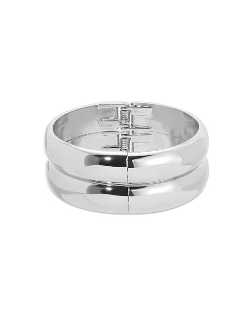 Ettika White Simple Stack Bangle Bracelet Set