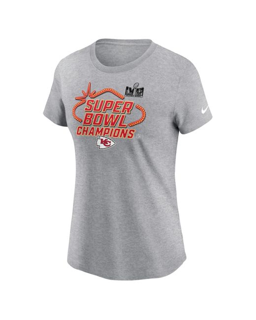 Nike Gray Kansas City Chiefs Super Bowl Lviii Champions Locker Room Trophy Collection T-shirt