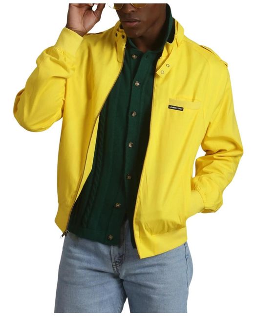 Members Only Classic Iconic Racer Jacket (slim Fit in Yellow for Men | Lyst
