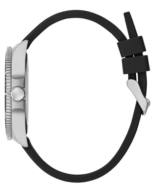 Guess Black Silver Tone Analog Watch for men