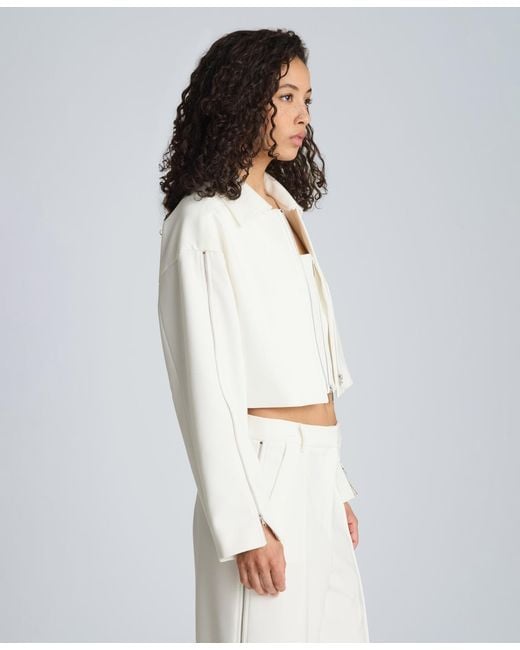 Kenneth Cole White Collared Neck Jacket