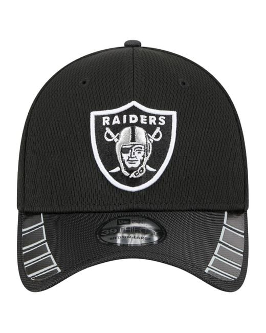 KTZ Black Las Vegas Raiders Visor Hit 39thirty Flex Hat for men