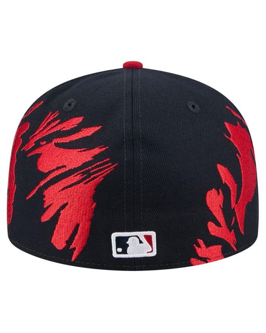 KTZ Navy/red Boston Red Sox Retro Pattern 59fifty Fitted Hat for men