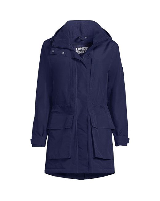 Lands' End Blue Plus Size Squall Waterproof Insulated Winter Parka