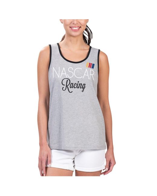 G-III 4Her by Carl Banks Gray Nascar Fastest Lap Fashion Tank Top