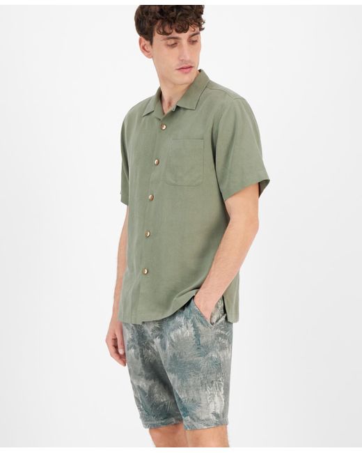 Tommy Bahama Green Al Fresco Tropics Silk Short-sleeve Shirt for men