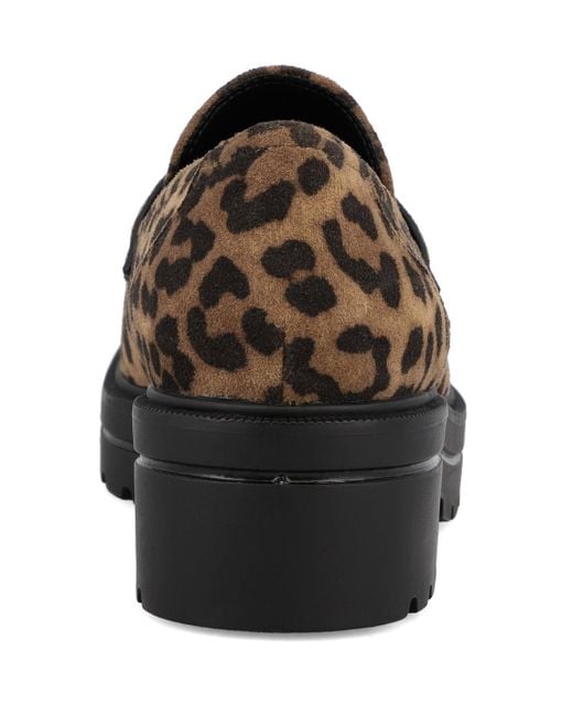 MIA Brown Yoani Round Toe Lug Sole Loafers