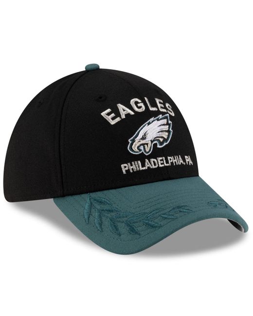 KTZ Black/green Philadelphia Eagles 2025 Nfl Draft 39thirty Flex Hat for men