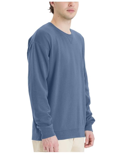 Hanes White Garment Dyed Fleece Sweatshirt