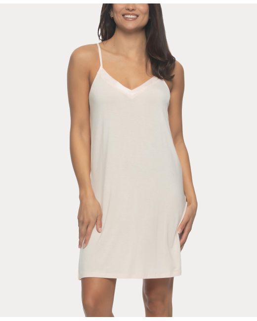 Felina Natural Elysees Sleeveless Satin V-neck Chemise