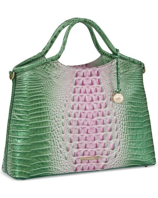 Brahmin pink best sale and green handbag