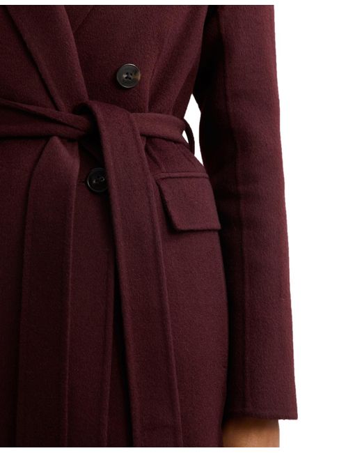 Reiss Purple Double-breasted Blindseam Wool-blend Coat