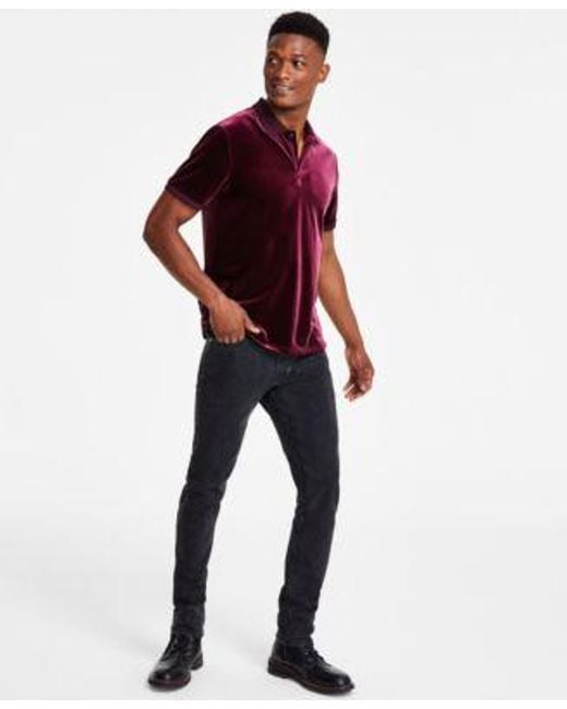 Guess Rio Short Sleeve Velour Polo Shirt Slim Fit Tapered Leg Jeans for men