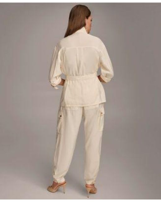 Donna Karan Natural Utility Jacket Belted Cargo Pants