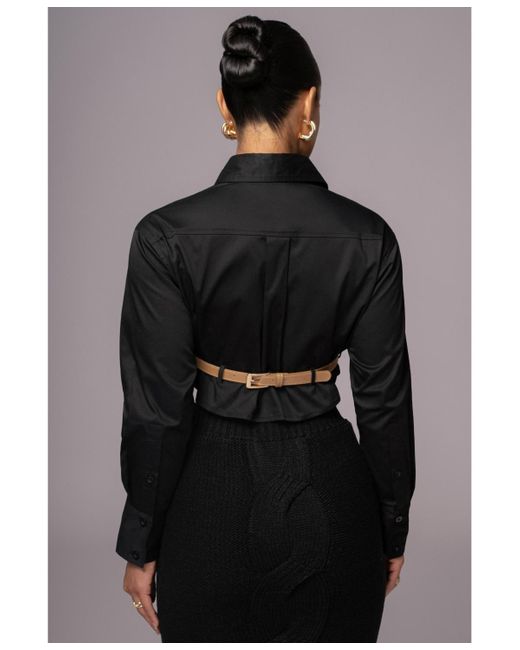 JLUXLABEL Gray Close To You Collared Top