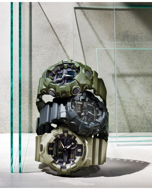 G-Shock Metallic Analog-digital Beige Resin Strap Watch 53mm for men