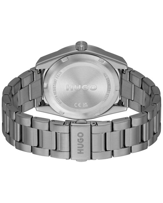 HUGO Gray Bright Quartz Watch 42mm for men
