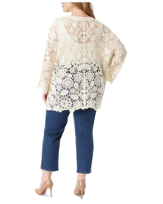 Jessica Simpson Blue Arieth Crocheted-lace Open-front Cardigan