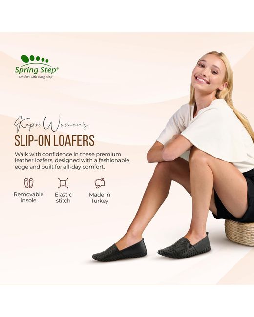 Spring Step Blue Kapri Flexible Leather Loafer